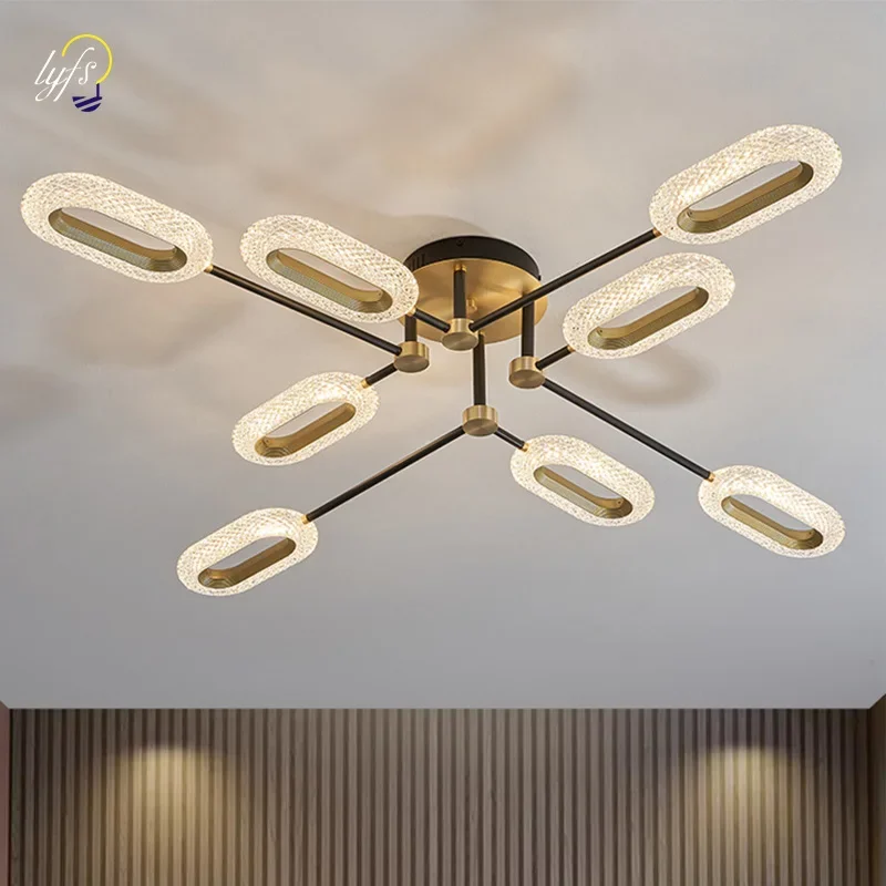 

LED Crystal Ceiling Chandelier Lamp Hanging Pendant Light For Home Living Room Bedroom Dining Table Decoration Indoor Lighting