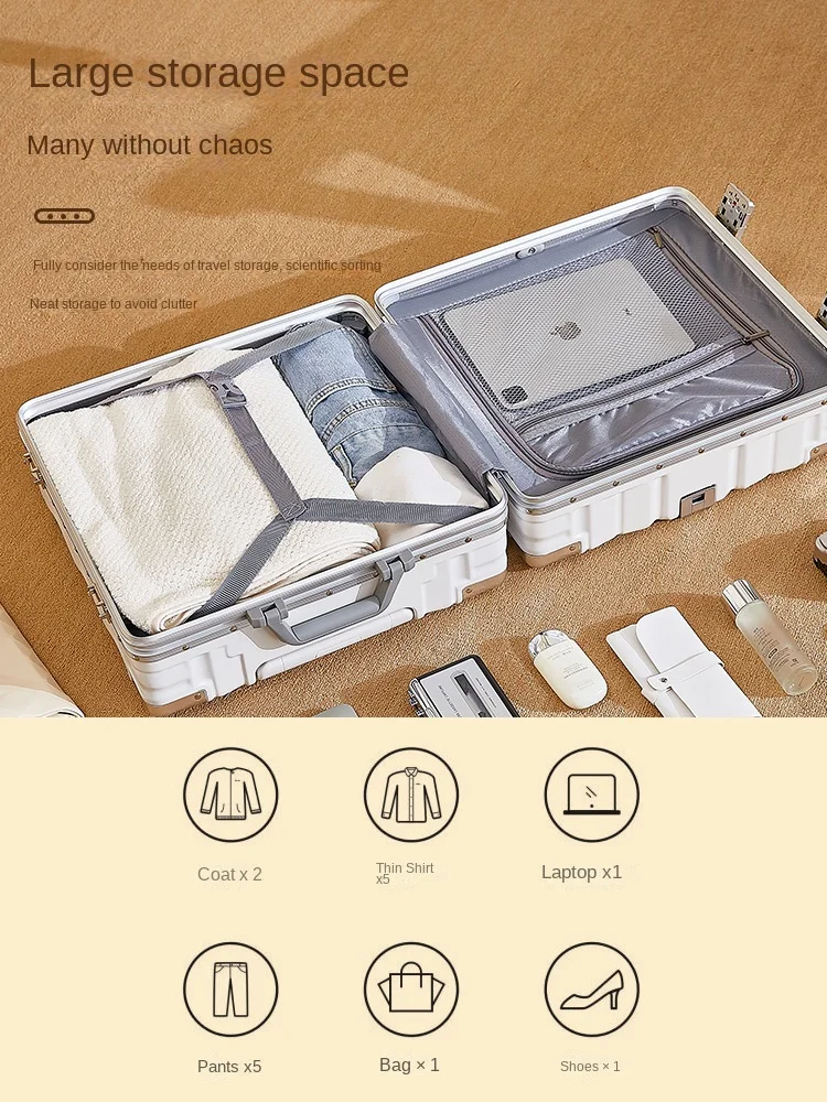 Valise cabine à code avec port usb et porte-gobelet intégrés_voghion.com