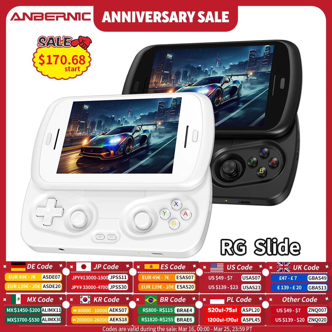 Anbernic RG Slide Handheld Game Console 4.7-inch LTPS In-Cell Screen Android 5000mAh Video Gaming Player Supports_voghion.com