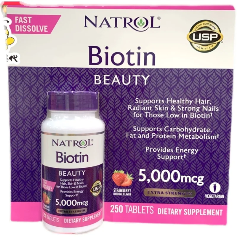 Бесплатная доставка оригинальный Natrol биотин витамин H против выпадения волос