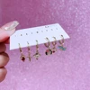 MIGGA 6pcs Lovely Snow White Villain Queen Dangle Earrings Set for Women Gold Plated Cubic Zircon Jewelry 2