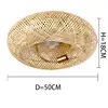 Bamboo Ceiling Fan Fans With Lights Remote Control Bedroom Decor Ventilator Lamp 50cm Air Invisible Blades Retractable Silent 3
