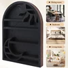 Stylish Wood Storage Shelf Wall Mounted Crescent Sun & Moon Crystal Design Practical Organizer for Home Decor 5