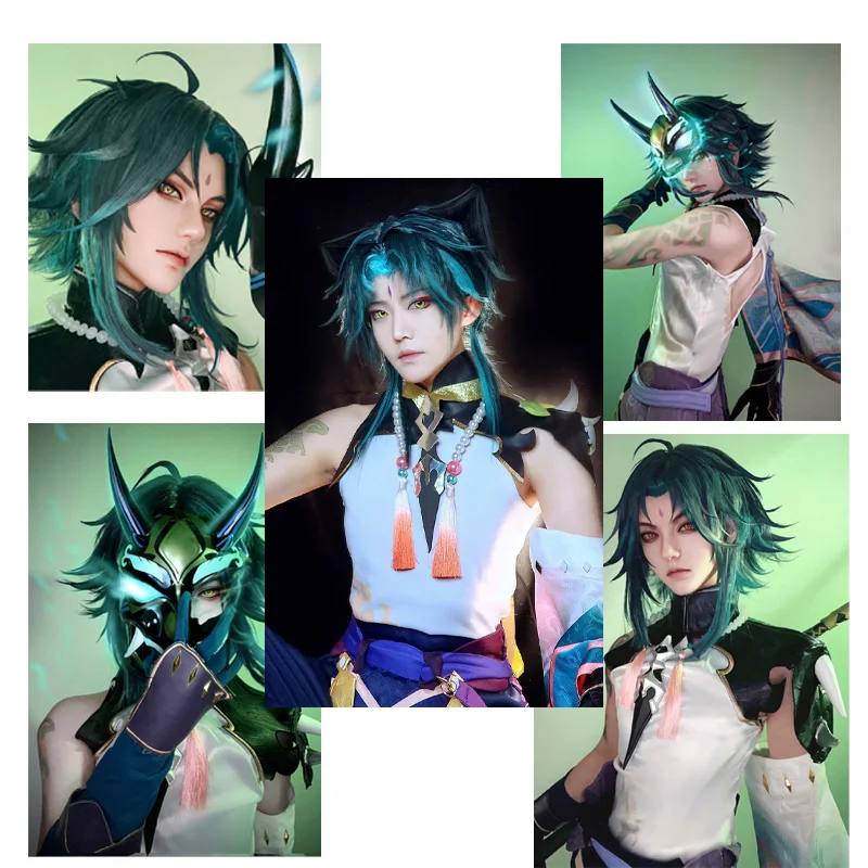 

Genshin Impact Xiao Cosplay Costume Anime Xiao Kimono Game Suit Uniform Wig Game Halloween Costumes For Men Women