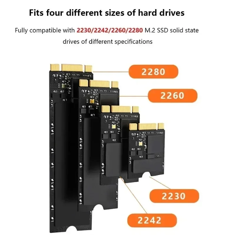 M.2 NVME/NGFF SSD HDD Enclosure 10Gbps USB3.2 To Type C External Hard Drive Case for SATA Support 2230 2242 2260 2280