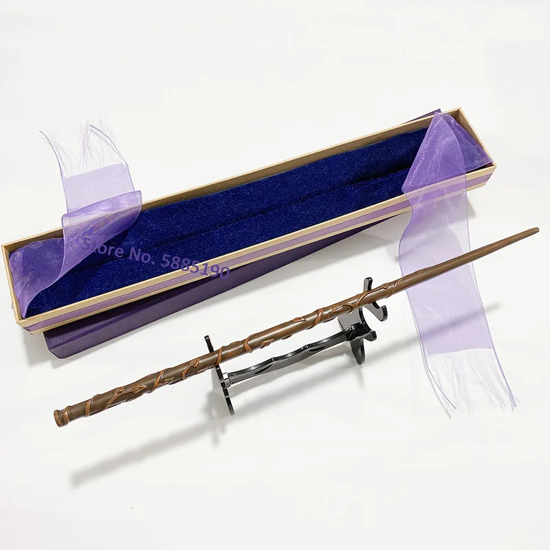 

Cosplay Hermion Magicial Sticks Metal Core with Purple Ribbon Box