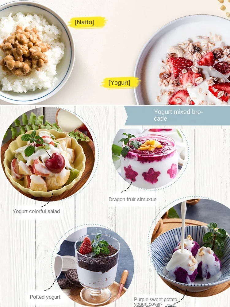 220V Bear yogurt machine, small, fully automatic, intelligent timing, multifunctional rice wine and natto fermentation pot