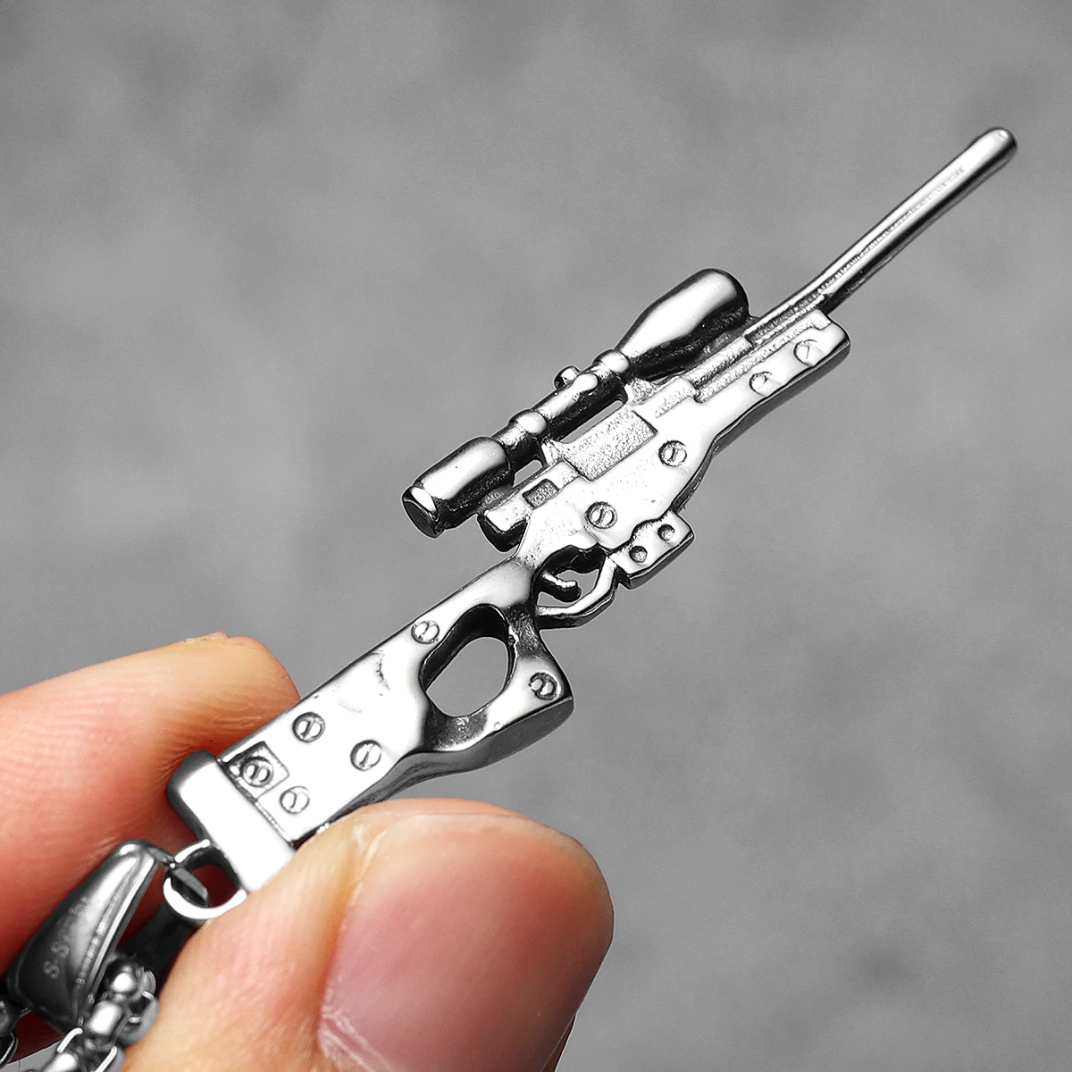 AWM Sniper Gun Stainless Steel Jewelry Fashion Men Necklaces With Pendant For Male Women Punk HipHop Accessories Gifts Wholesale 4
