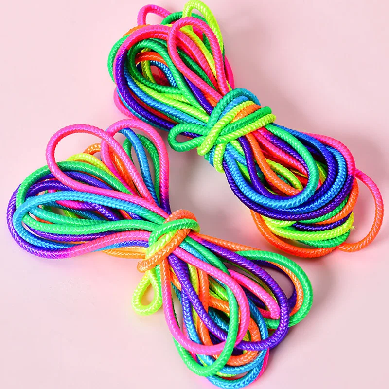 Rainbow Elastic Rubber Jump Rope Kids Adults Fitness Exercise Outdoor Fun Games Juegos De Exterior Para Niños Y Adultos 6