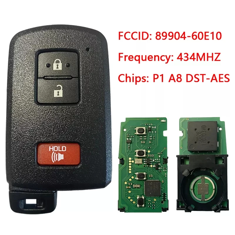 

CN007161 Aftermarket 3 Button Genuine Toyota Land Cruiser Smart Key BH1EK P1 A8 DST-AES Chip 433MHz 89904-60E10 Keyless Go