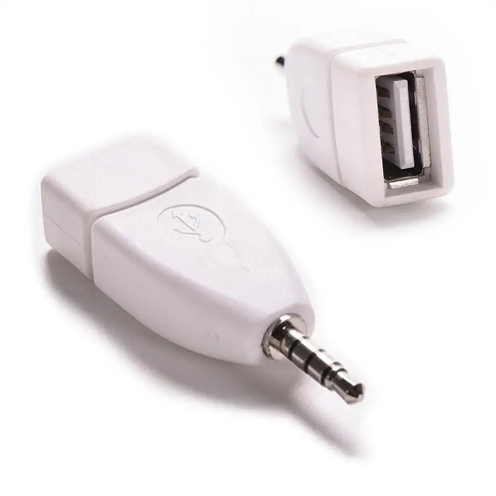 

Vehicle 3.5mm Male Aux Audio Plug Jack To USB 2.0 Female Converter Adapter