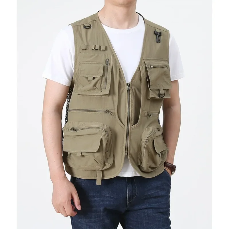 Windbreaker Hunting Vest Men's Padded Leather Vests Work Waterproof Sleeveless Jacket Fishing Professional Tactical Clothing Man