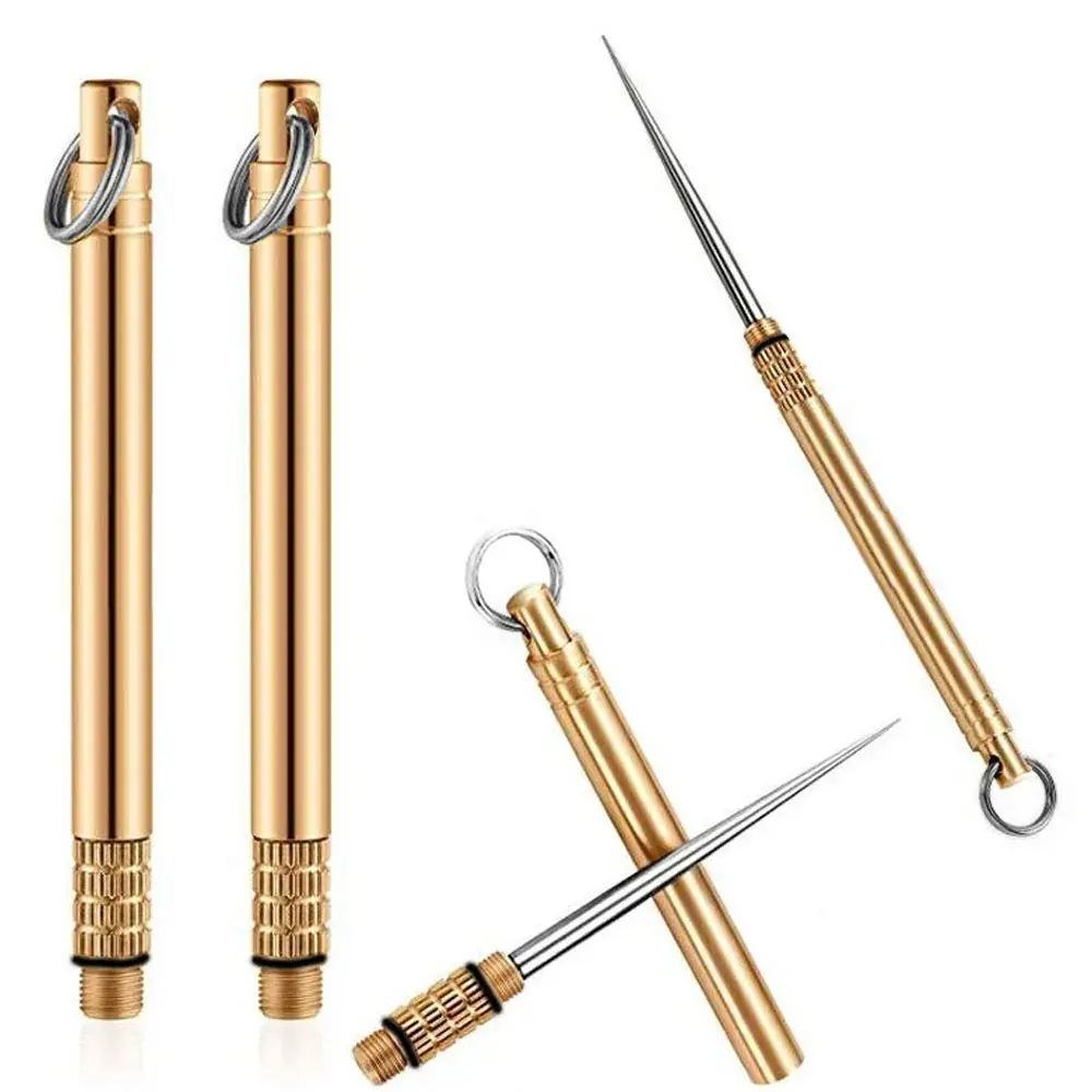Toothpick bottle Titanium Outdoor Portable Multifunctional Toothpick Bottle Fruit Fork Camping Tool Toothpick Tube Stronger Than Dental Floss