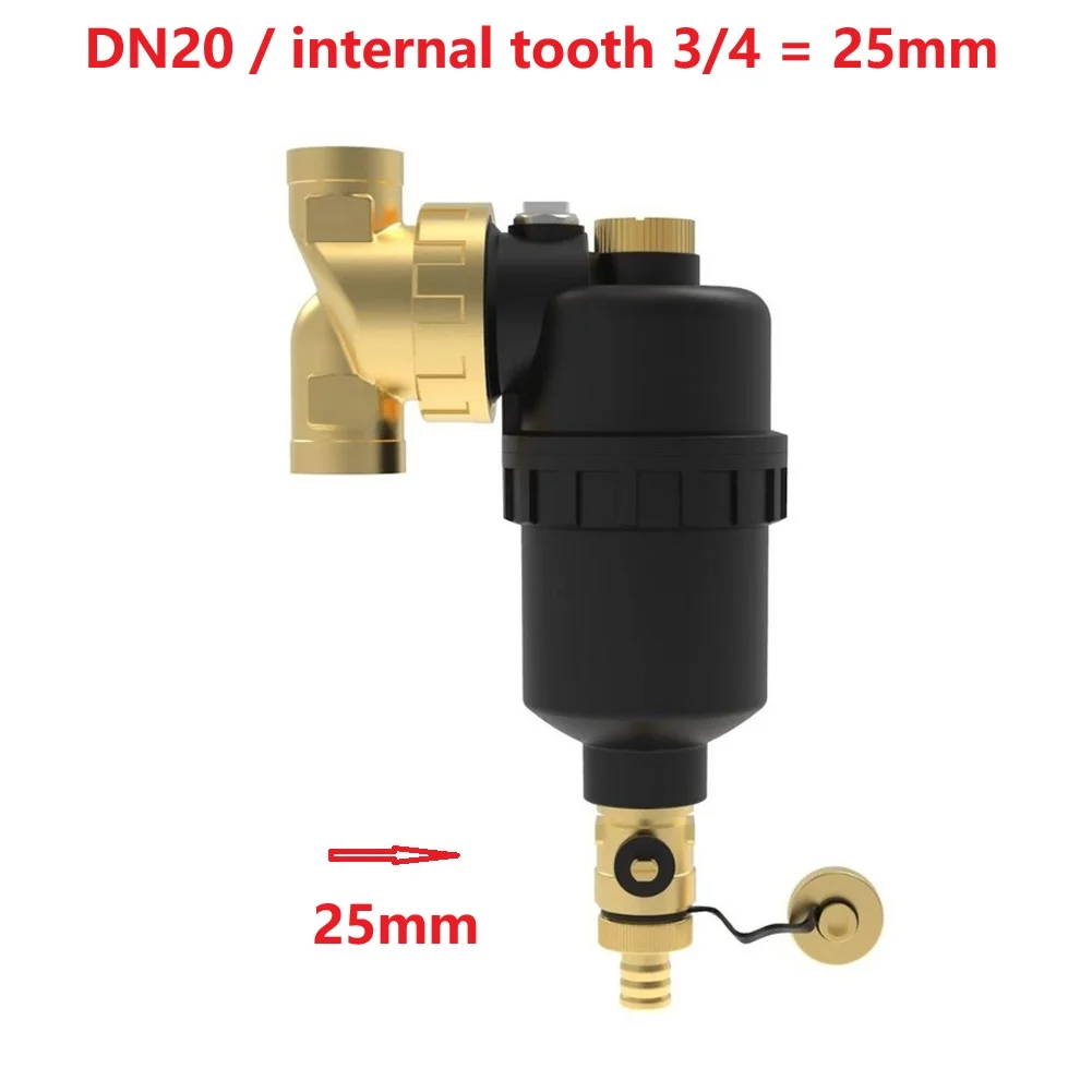 ตัวกรองน้ำแม่เหล็ก 1 ชิ้น ตัวกรองล่วงหน้าสำหรับเครื่องทำน้ำร้อน ตัวกรองแม่เหล็กสำหรับระบบทำความร้อนใต้พื้น อุปกรณ์ HVAC 1