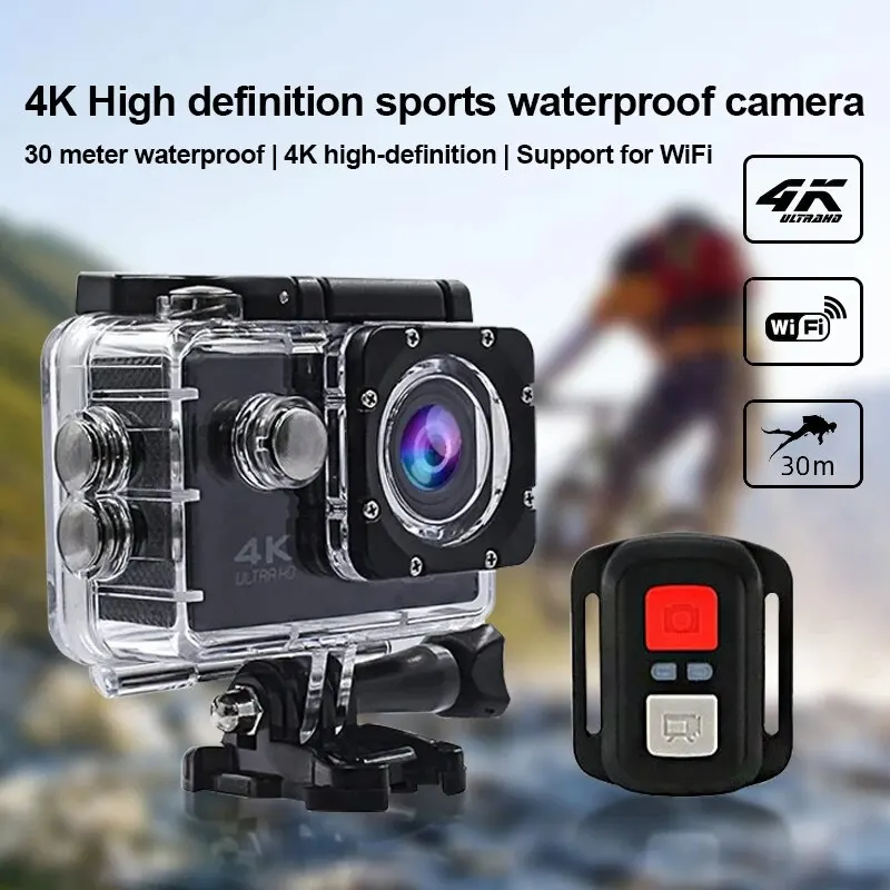 4K Ad Alta Definizione Subacquea Outdoor Cycling Camera Digital Sports Wifi Fotocamera Impermeabile Registratore Portatile Con Telecomando