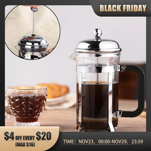 The Original Glass French Press Coffee Maker - Versatile Coffee Press, Tea  Press w/ 4 Level Filtration, BPA Free French Press Stainless Steel Coffee