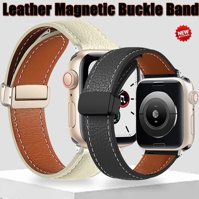 Ladies leather strap for Apple Watch Series 7 6 SE 8 41mm 45mm High  watchbands Genuine leather band for iWatch Series 8 strap - AliExpress