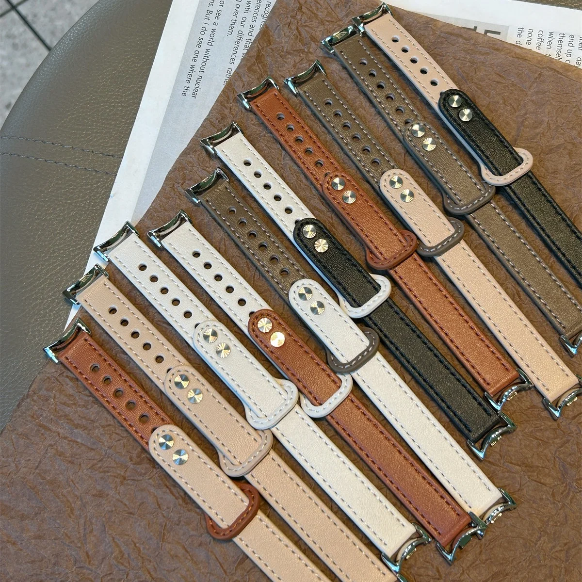Elegant Leather Strap for Smart Band Watches - Slim Wrist Bracelet Replacement Accessory