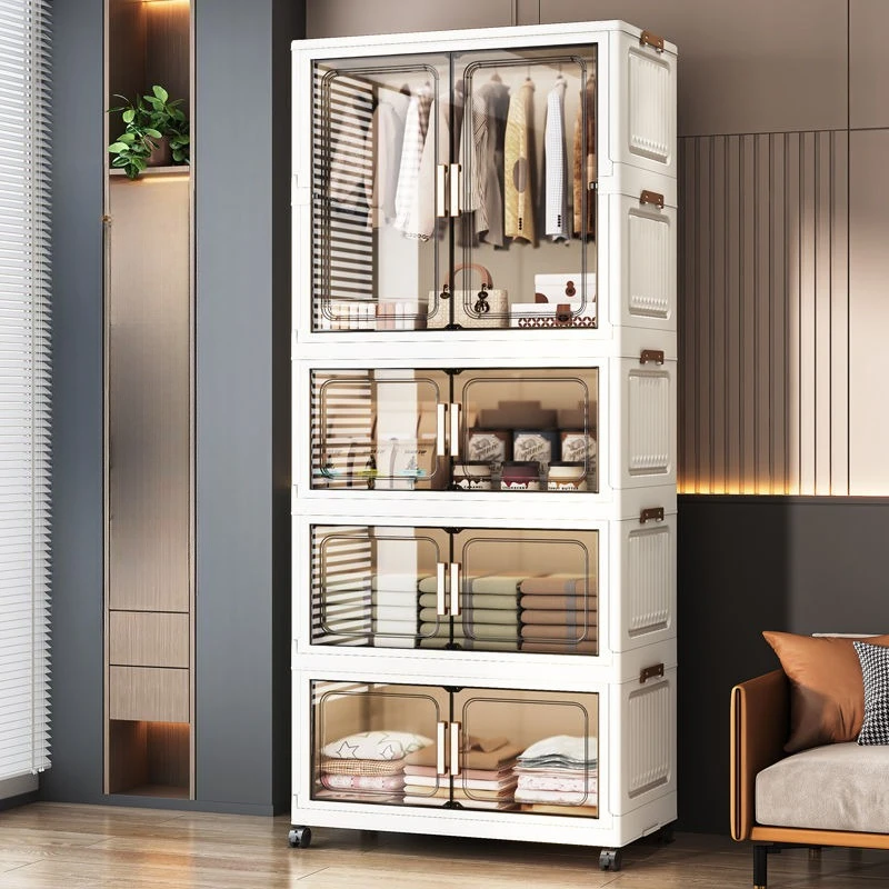 No Installation Kids Wardrobe Baby Clothes Storage Cabinet MultiLayer Plastic Closet Organizer Home Furniture Drawer Design Pro