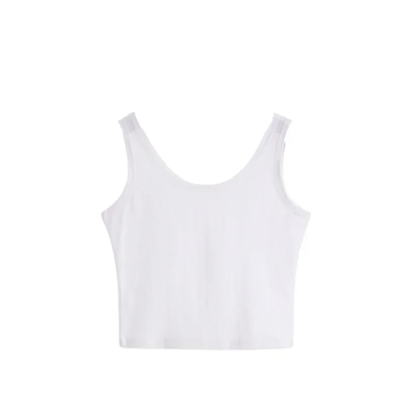Wholesale Women Solid Color Suspender Camisole Tank Top for Women's Short Yoga Sports Crop Top Sleeveless Sexy Slim Fit Tops