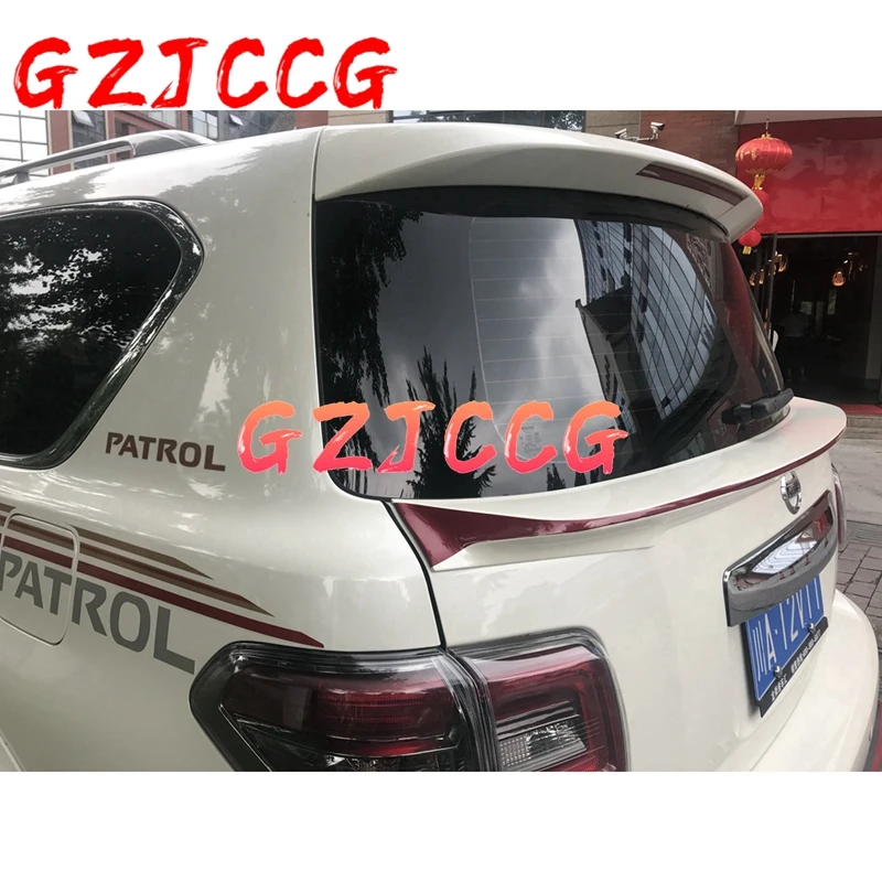 

Auto ABS Plastic White Black Color Rear Trunk Boot Wing Spoiler Car Accessories 1Pcs For Nissan PATROL Y62 2011-2018