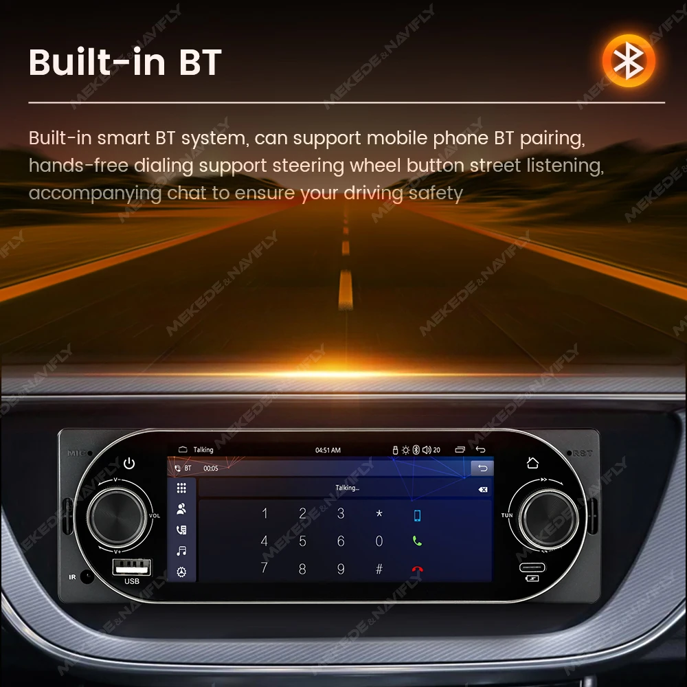 1Din 5.2inch Dual Knob Car Radio MP5 Player Wireless CarPlay Android Auto multimedia player BT Universal Car intelligent systems