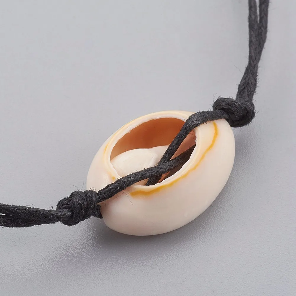 50pcs Adjustable Cowrie Shell Anklets with Tibetan Style Alloy Starfish Charms Waxed Cotton Cord for Women Beach Foot Jewelry