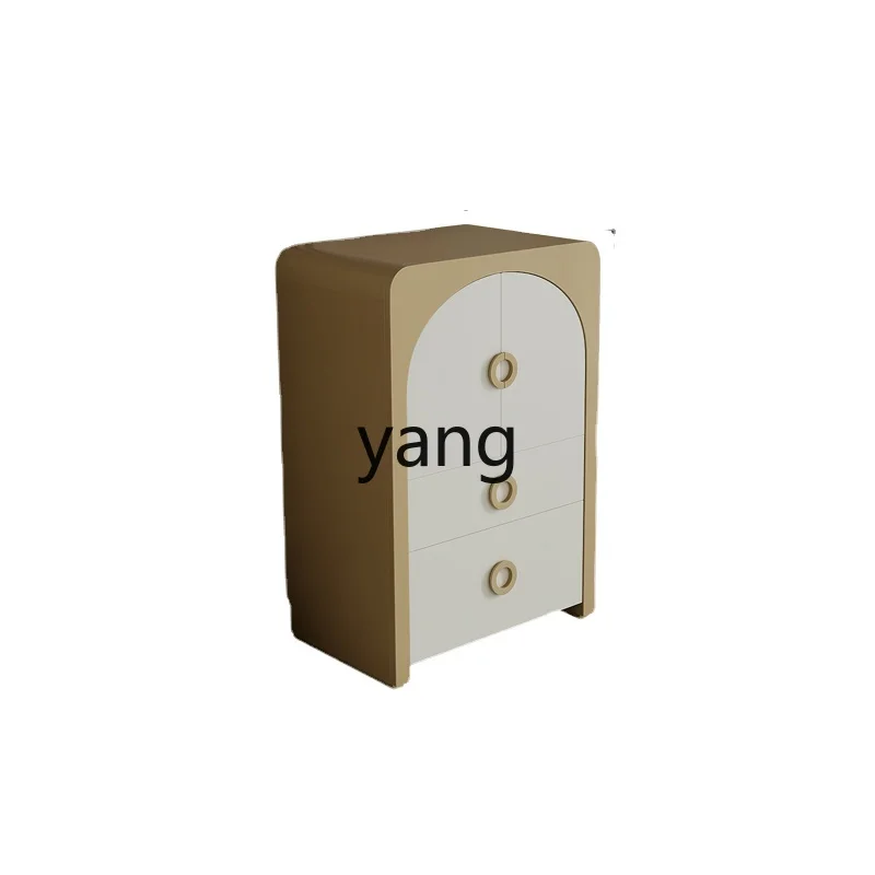 

Yjq Chest of Drawers Solid Wood Drawer Internet Celebrity Designer Bedroom Storage Tailstock Wall Living Room Storage Cabinet