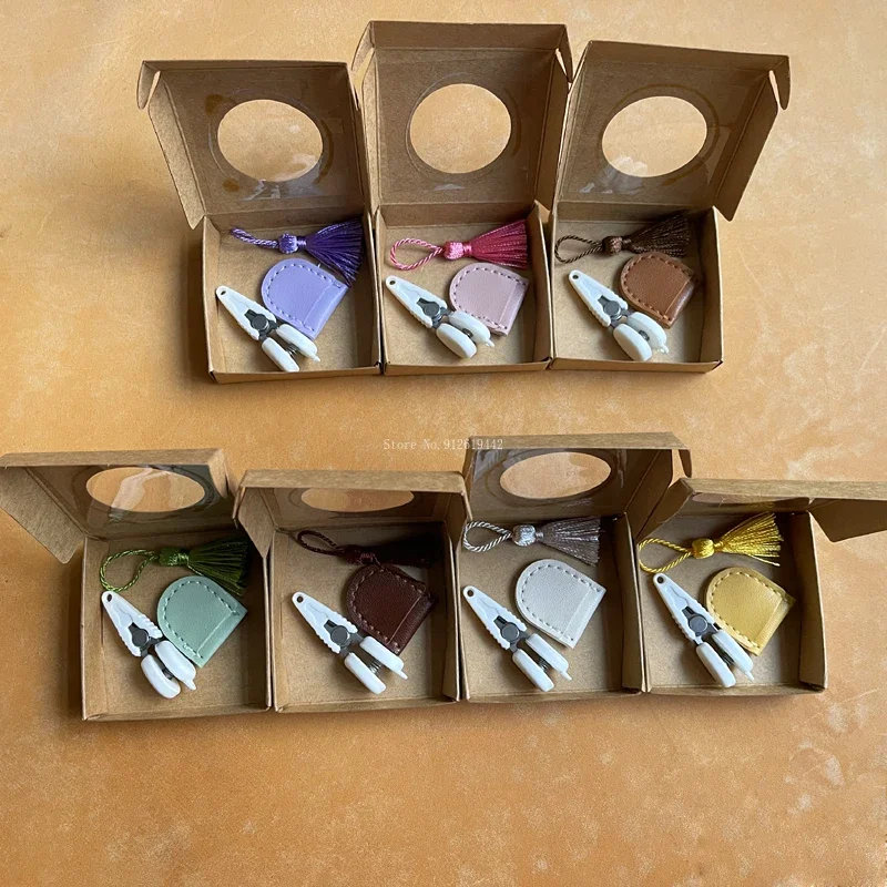 Super Small Cute Handy Leather Products Cutting Thread Tools DIY Leather Goods Embroidery Portable Safety Spring Yarn Scissors