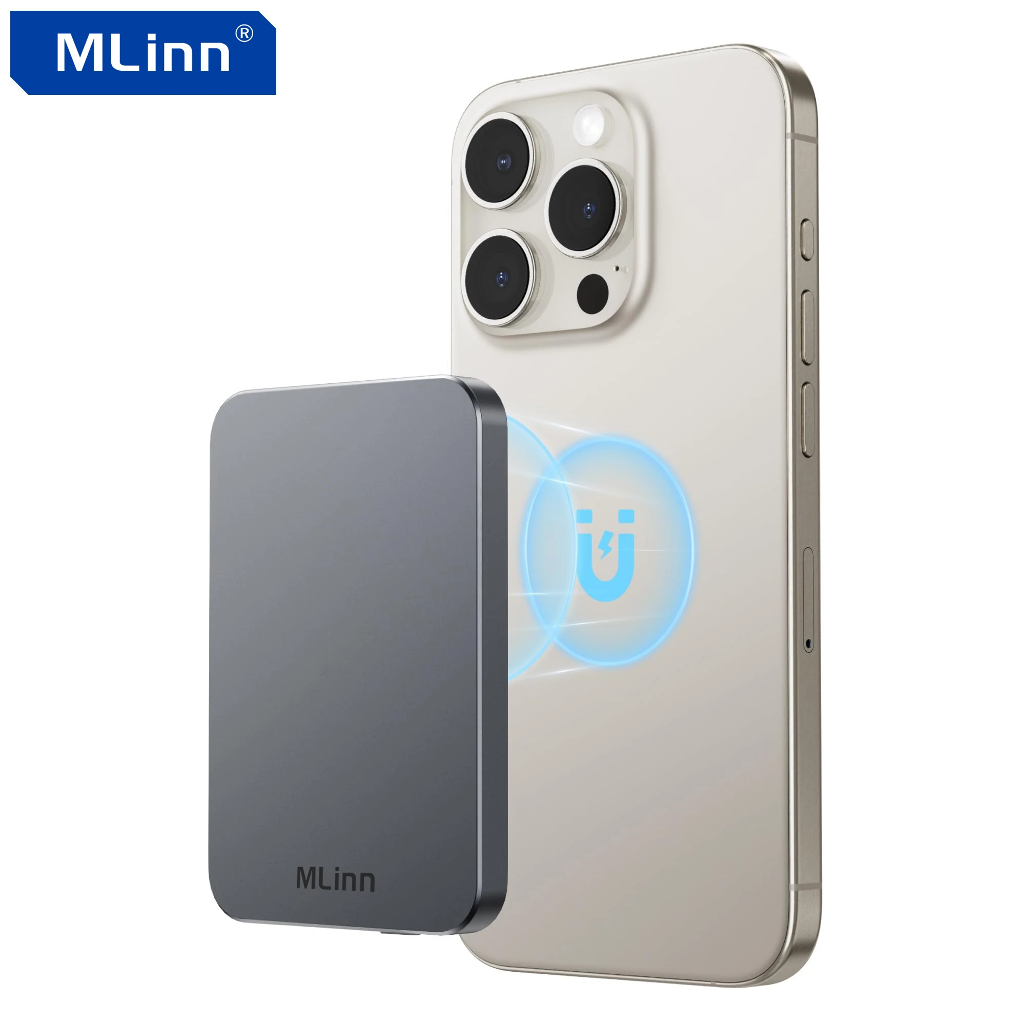 

Mlinn Wireless Power Bank 5000mAh PD20W Portable Mini Magnetic Powerbank Spare Battery Charger for MagSafe iPhone Samsung Xiaomi