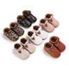 Baby Shoes Classic Stripe Leather Boy Girl Shoes Multicolor Toddler Rubber Sole Anti-Slip First Walkers Infant Moccasins 1