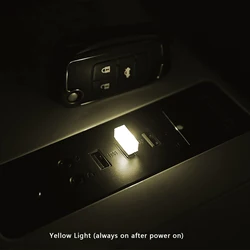 4pcs Mini USB LED Interior Atmosphere Lights (Yellow)
