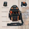 MELOTOUGH Electrician's Tool Bag with Shoulder Strap Professional 15 Compartment Tool Bag Quick Load Tool Bag 3