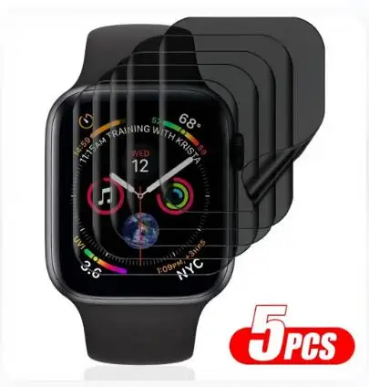 애플워치 11 10 9 8 7 46mm 42mm용 프라이버시 하이드로겔 필름 5개, 안티 ..