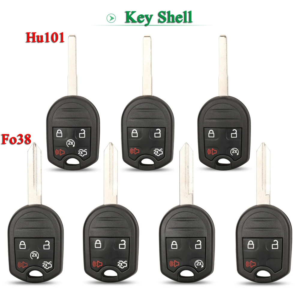Jingyuqin Remote Key Shell Case Fo38 Hu101 Per Ford Edge Explorer Ranger Windstar Expedition Mustang Escape Focus C-Max Transit