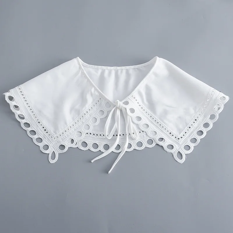 

Flower Embroidery False Collar for Women Sweater Dress Shirt Detachable Collar Shawls Removable Bowknots Shoulder Wraps Cape