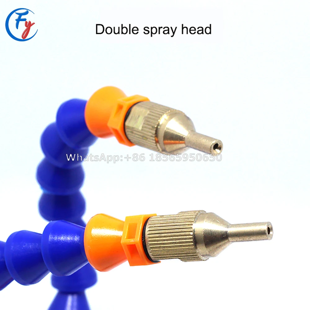 Machine Tool Cooling Pipe Blowing Nozzle Magnetic Base Double Head Water Spray Nozzle Oil Injection Pipe Circular Lathe Air Pipe 3