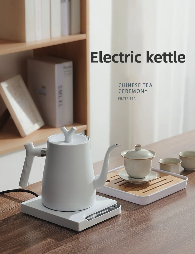 Description Picture 2 of item1000ml Gooseneck Electric Kettle Hand Brewing Coffee Pot Smart Temperature Control Teapot Slender Mouth Pot Boil Water Jug 220V