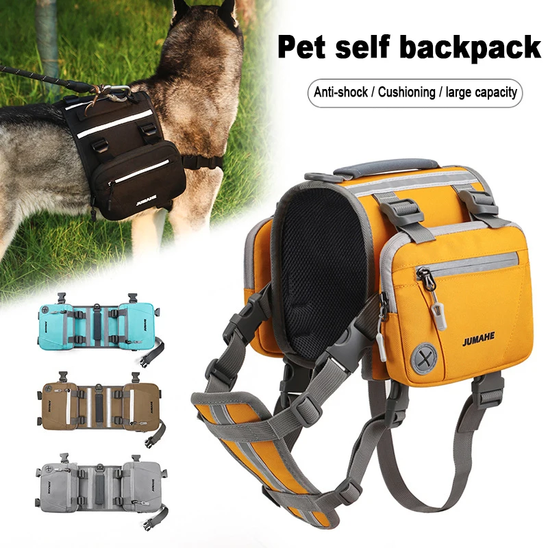 Dog Backpack For Traveling Hiking Pet Outdoor Adjustable Reflective