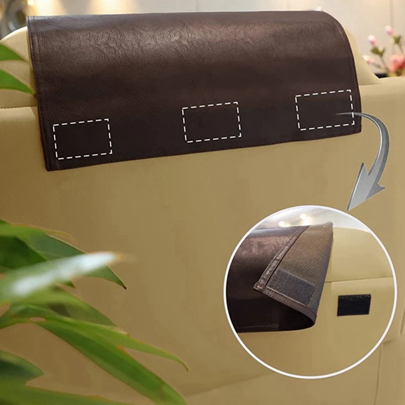 Non-Slip Faux Leather Headrest Protector For Recliner Chair,Headrest Cover For Furniture Slipcovers Cover