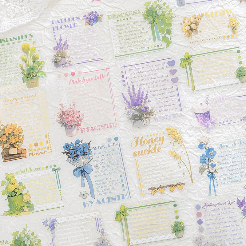 Mr. Paper, 20 Stück/Beutel, englische Aufkleber mit Blumenrand, koreanischer Text, handgefertigtes Konto, Guka, dekorative Scrapbook-Aufkleber