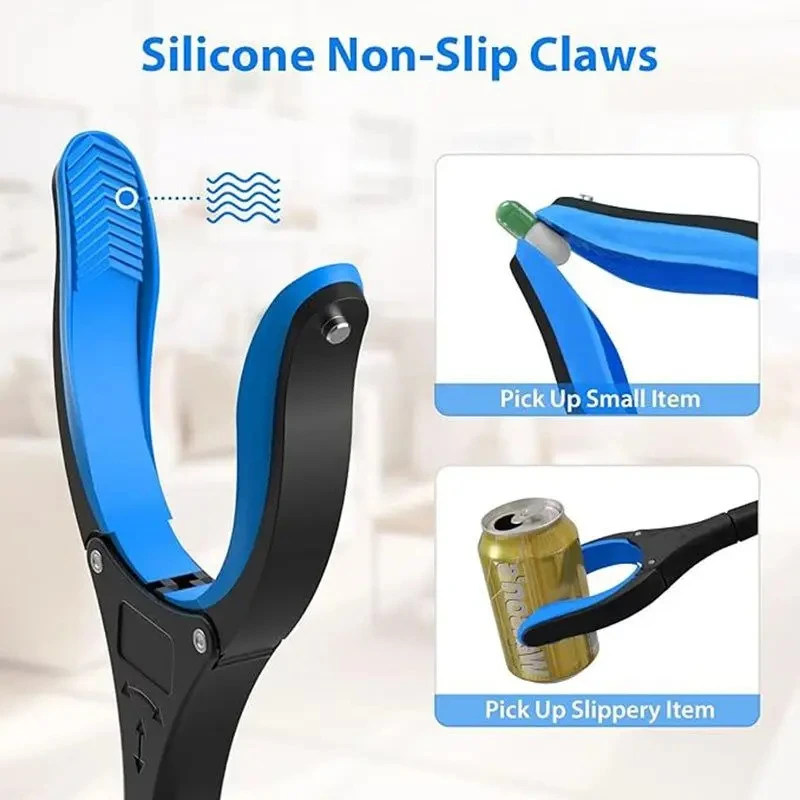 Foldable Grabber With 360° Swivel Clip Thickened Aluminum Alloy Folding Garbage Collector Household Cleaning And Sanitation Clip