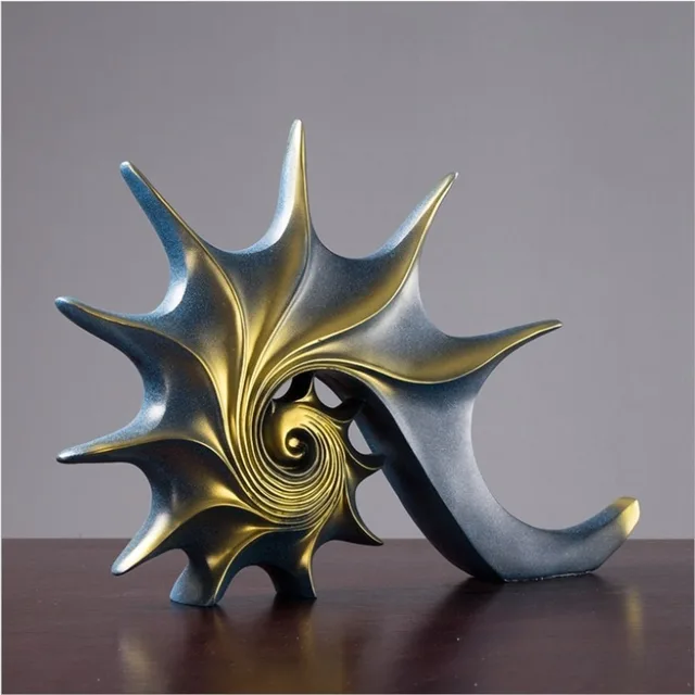 Statue de conque en résine, escargot de mer, Sculptures d'animaux, Figurines artisanales, cadeau de noël, porche, maison, bureau, décoration, ornements 3