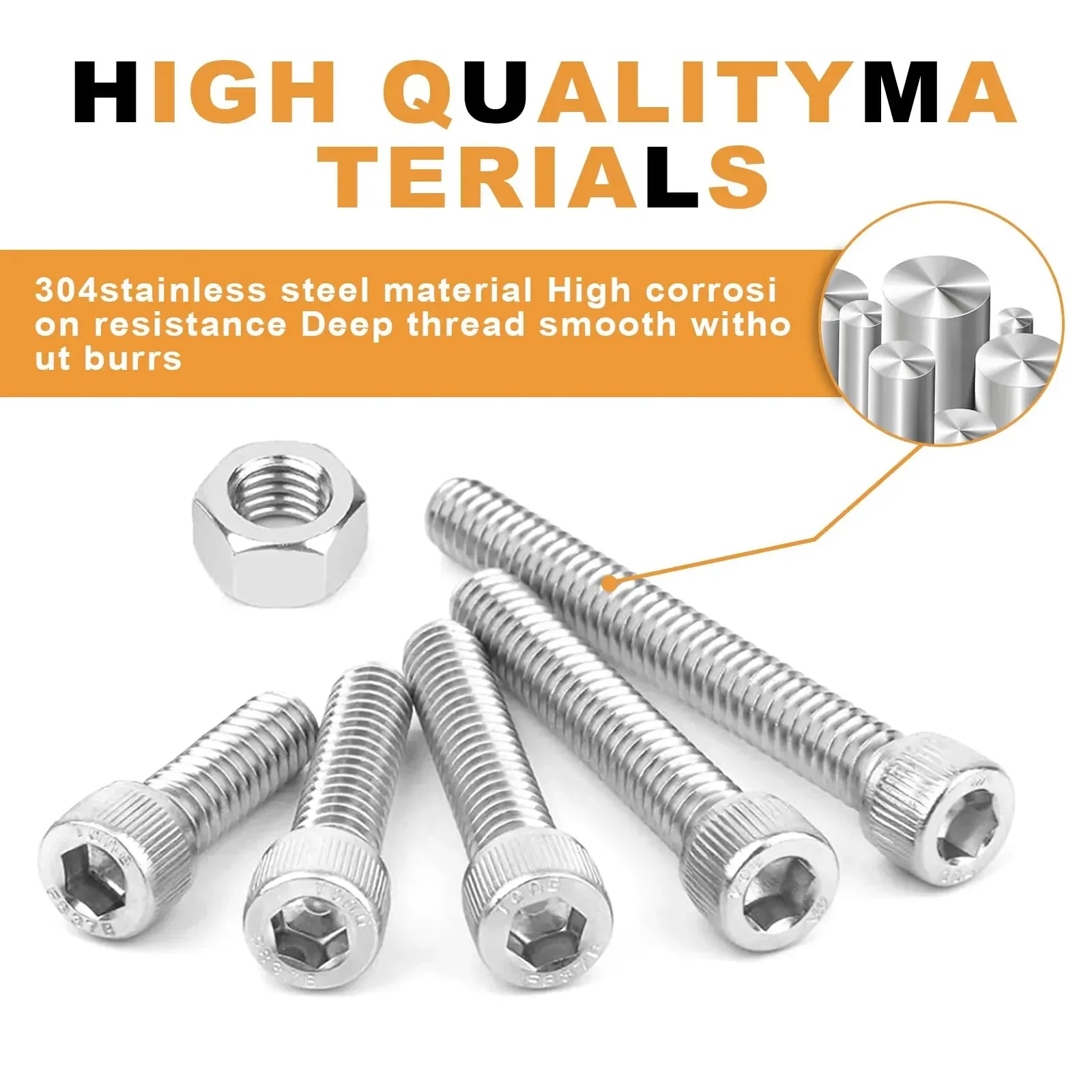 Hex Head Screw And Nut Set M3 Stainless Steel Screw Series For Small DIY Repair Projects 150PCS,screw bolt nut set,stainless steel screws,hex nuts assortment kit