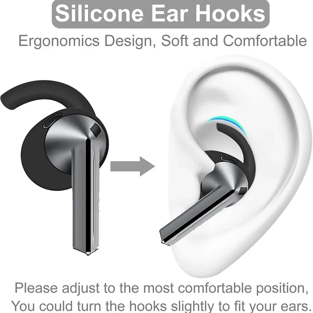 Eartips for Samsung Galaxy Buds 3 Earphone Soft Comfortable Earbuds Earhook Anti-Slip Ear Covers for Samsung Buds 3 SM-R530