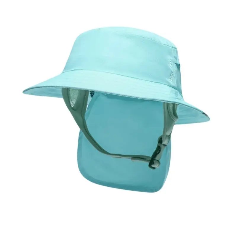 Summer Beach Surfing Hat Men Women Bucket Hat Breathable Shade Waterproof Seaside Wide-brimmed Hat Quick-drying Sunscreen Cap 2