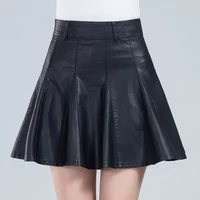 Woman Skirts Elegant Plus Size New Fashion Korean Style Genuine Real Leather Skirts High Waist Mini Skirt Womens Sexy Skirt