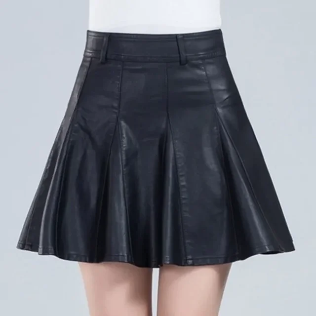 Woman Skirts Elegant Plus Size New Fashion Korean Style Genuine Real Leather Skirts High Waist Mini Skirt Womens Sexy Skirt