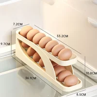 Slide Type Egg Carton Double Automatic Egg Roller Refrigerator Side Door Egg Storage Kitchen Countertop Egg Holder 5