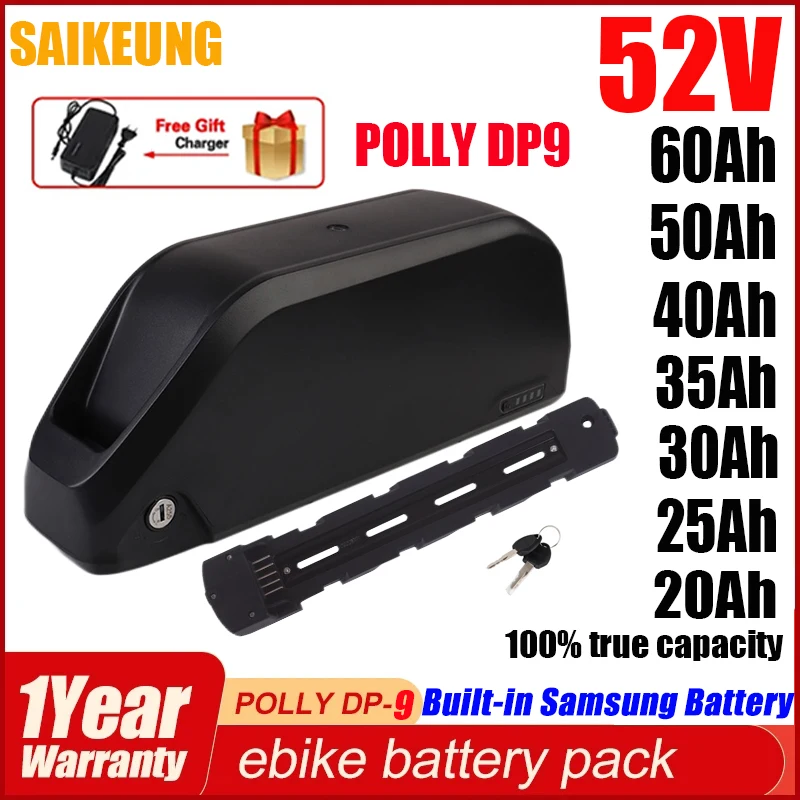 

52v 60ah Polly DP-9 Hailong Max 36V Rechargeable 48V Electric Bike 2000w 3000w 20ah 25 30ah 35 40ah 50ah Scooter Lithium Battery